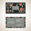 Vector floral visit card template