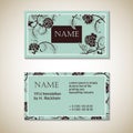 Vector floral visit card template