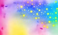 Vector floral watercolor background, wallpaper with beautiful yellow flowers , multicolor, rainbow color, holiday smoke fantasy Royalty Free Stock Photo