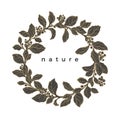 Vector floral wreath. Nature round frame