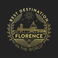 Vector Florence City Badge, Linear Style