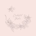 Vector Floristic Feminine Brand Logo Template Frame. Royalty Free Stock Photo