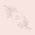 Vector Floristic Feminine Brand Logo Template Frame. Royalty Free Stock Photo