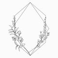 Vector Floristic Frame with Geometric Linear Design