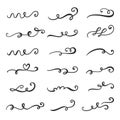 Vector flourishes, swirls, curls and scrolls set