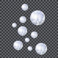 Vector Flow Bubbles, Shining Magic Balls, Realistic Illustration Isolated. Royalty Free Stock Photo