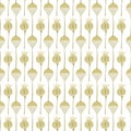 Vector Flower Buds and Seed Pods in Yellow Gold on White Background Seamless Repeat Pattern. Background for textiles