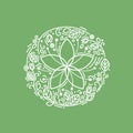 Vector flower circle emblem