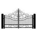 Vector flower fence, iron fence in front of the house. balcony railing