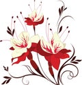 Vector flower fuchsia, decorative bouquet