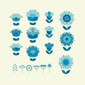 Vector flower horizontal design element