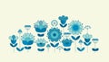 Vector flower horizontal header template