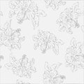 Vector flower pink hibiscus seamless pattern Royalty Free Stock Photo