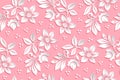 Vector flower seamless pattern element. Elegant texture for backgrounds. 3D elements with shadows and highlights. Royalty Free Stock Photo