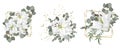 Vector flower set for wedding design Royalty Free Stock Photo