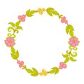 Vector flower wreath. Floral Frame.