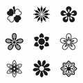 Vector Flowers icon set