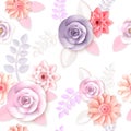 Vector flowers seamless pattern Royalty Free Stock Photo