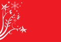 Vector flowers and snowflake of Christmas or New Year Red clear Royalty Free Stock Photo