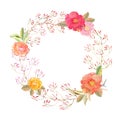 Vector flowers wreath . Elegant floral collection with isolated Royalty Free Stock Photo