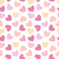 Vector fluffy heart seamless pattern Isolated on white background.