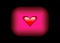 Vector fluorescent pink button web element with glossy red heart, Valentine`s Day icon Royalty Free Stock Photo