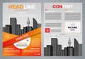 Vector flyer, corporate business, annual report, brochure design and cover presentation with vector city and red line