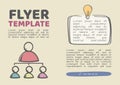 Vector flyer layout design related to business, recruiting, subordination. Editable printable template