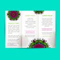 Vector Flyer oriental design Layout template, size A5. Islam, Arabic, Indian, ottoman motifs. Royalty Free Stock Photo