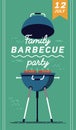 Lovely vector flyer or poster template on barbecue party. Barbecue cookout event.