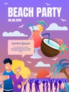 Vector Flyer Summer Beach Party Landing Web Page