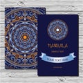 Vector flyer template with hand drawn mandala.