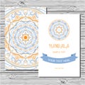 Vector flyer template with hand drawn mandala.