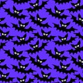 Vector flying vampire bats seamless pattern. Halloween backgrounds and textures in flat cartoon gothic style Royalty Free Stock Photo
