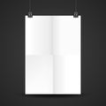 Vector fold hanging poster mockup