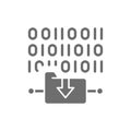 Vector folder coding, file upload grey icon. Royalty Free Stock Photo