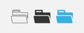 Vector Folder icons. Document file. Folders in flat design, isolated. Vector illustration Royalty Free Stock Photo