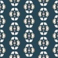 Vector Folklore Floral Chains on Deep Green seamless pattern background.