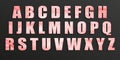 Vector of font and alphabet. Letters on a Black background. Royalty Free Stock Photo