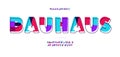 Vector font bauhaus colorful style