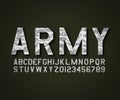 Vector Font military army camouflage Royalty Free Stock Photo