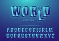 Vector font of modern abstract and creative 3D alphabet