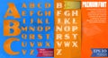 Vector font poly and alphabet polygonal three background. Vector