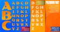 Vector font poly and alphabet polygonal three background. Vector