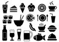 Vector food and drink icons set. Royalty Free Stock Photo
