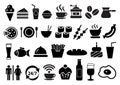 Vector food and drink icons set Royalty Free Stock Photo