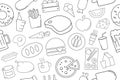 Vector Food and drink pattern. Food and drink seamless background