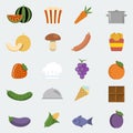 Vector food icons set Royalty Free Stock Photo