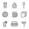 Vector Food Icons Set Royalty Free Stock Photo