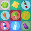 Vector food icons set Royalty Free Stock Photo